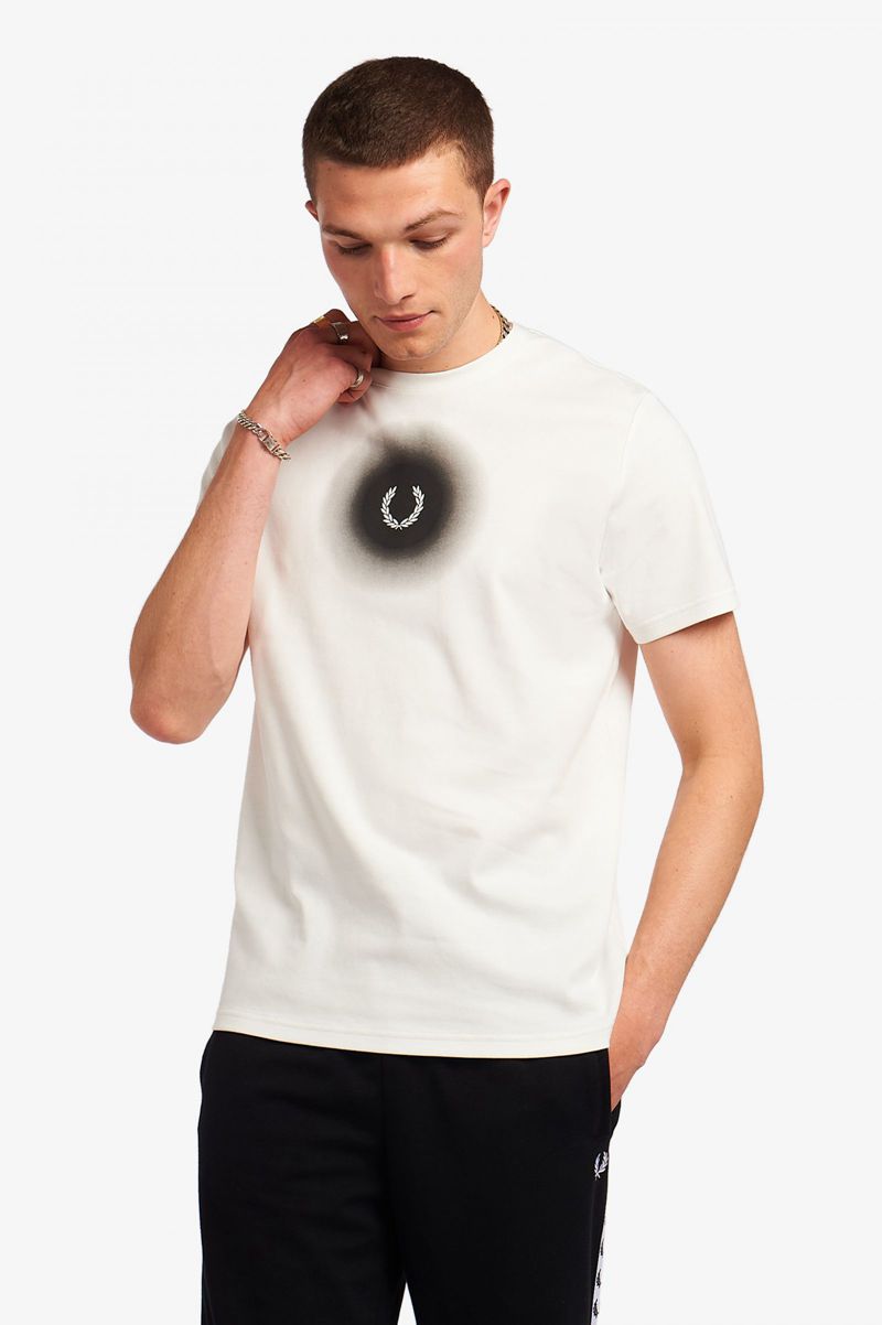 Men's Fred Perry Ombre Graphic T-Shirts White | 0671359-QI