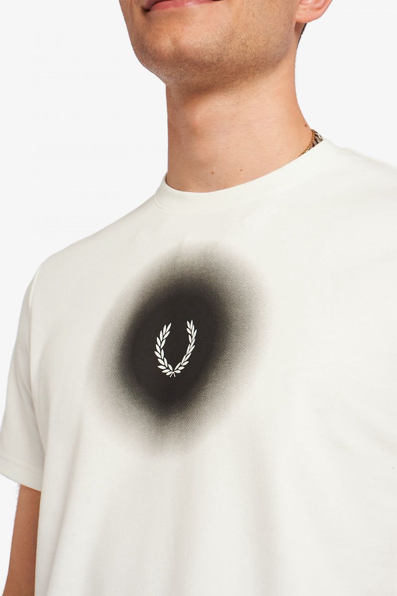 Men's Fred Perry Ombre Graphic T-Shirts White | 0671359-QI