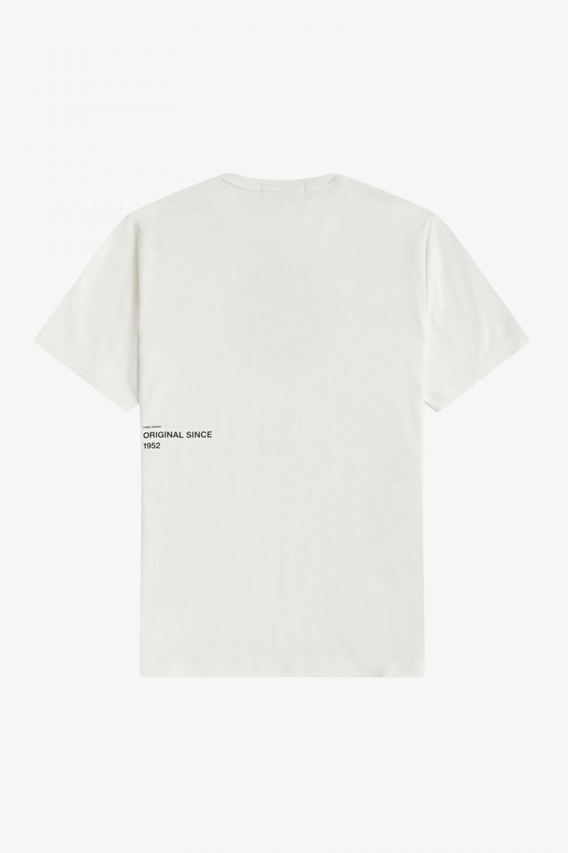 Men's Fred Perry Ombre Graphic T-Shirts White | 0743126-RK