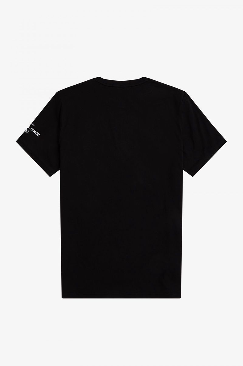 Men's Fred Perry Ombre Graphic T-Shirts Black | 2901347-LS