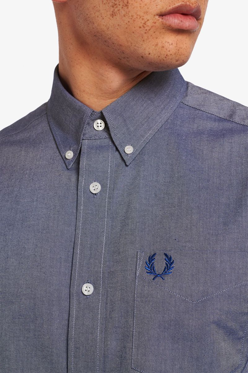 Men's Fred Perry Oxford Shirts Blue | 1350978-TE