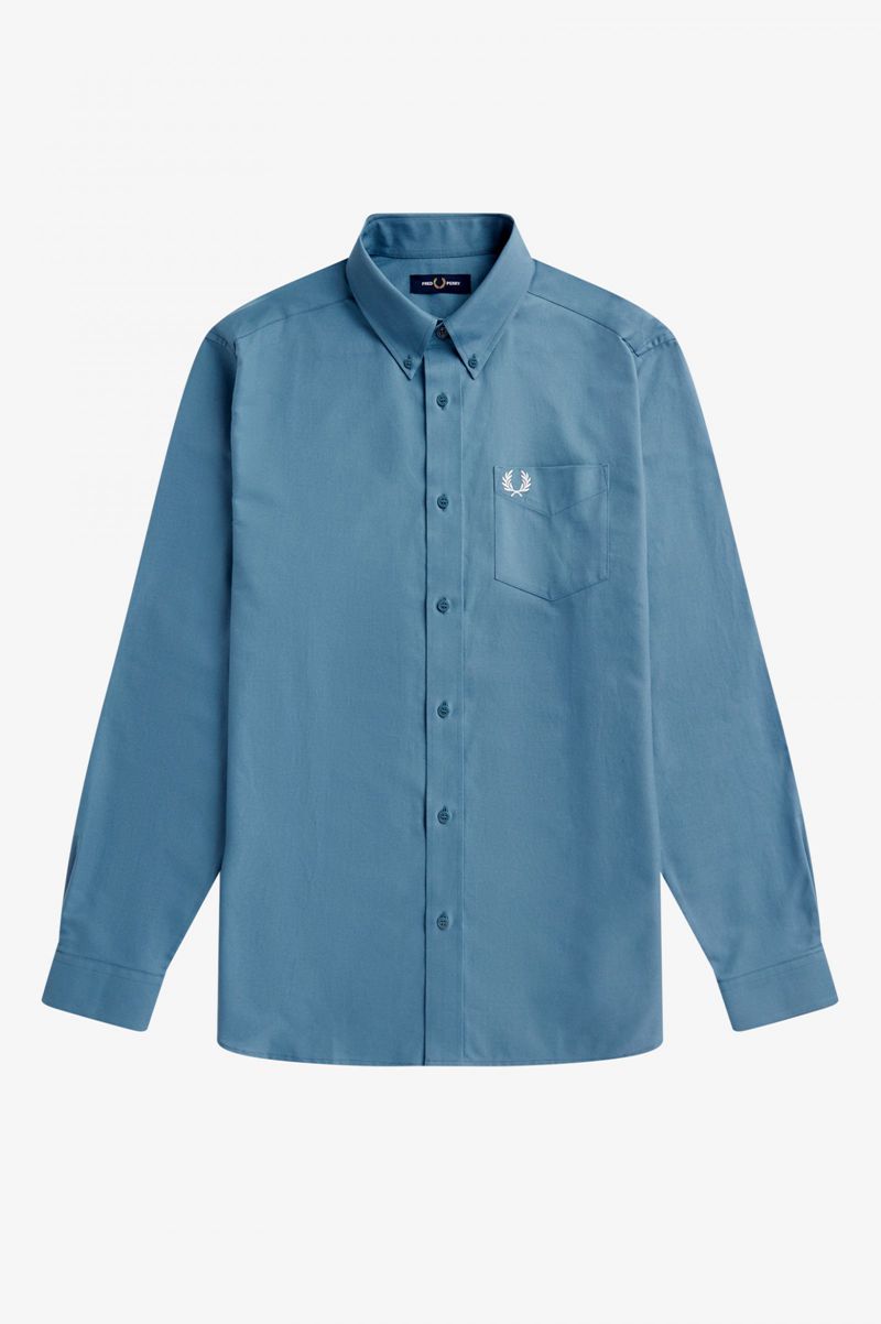 Men's Fred Perry Oxford Shirts Grey Blue | 8431750-QB