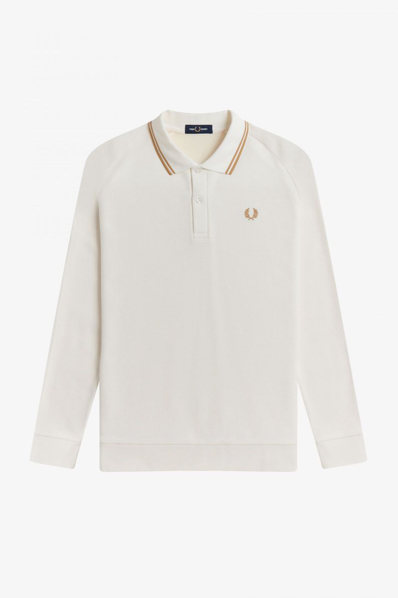 Men's Fred Perry Panel Polo Shirts White | 1708649-FR