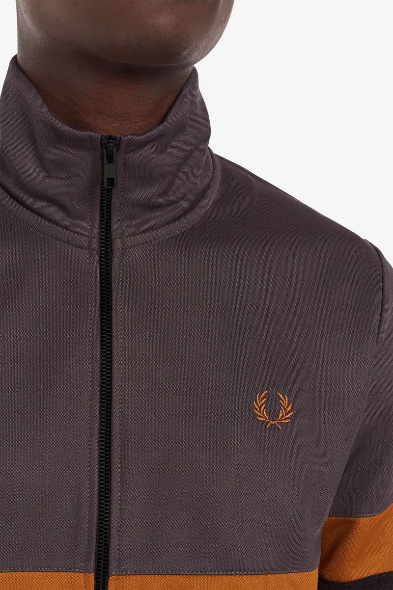 Men's Fred Perry Panelled Track Jackets Black | 1942856-YK