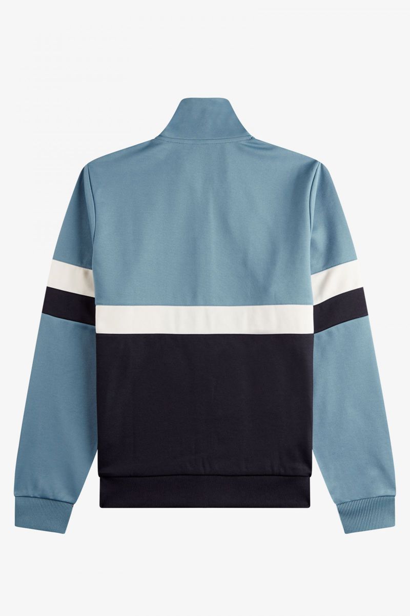 Men's Fred Perry Panelled Track Jackets Grey Blue | 1964703-PV