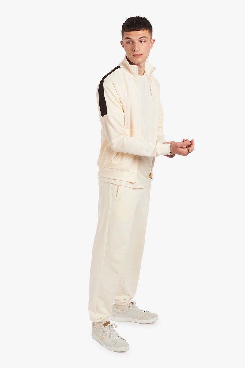 Men's Fred Perry Panelled Track Jackets White | 4791562-BO