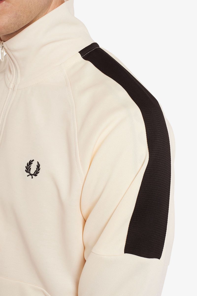 Men's Fred Perry Panelled Track Jackets White | 4791562-BO