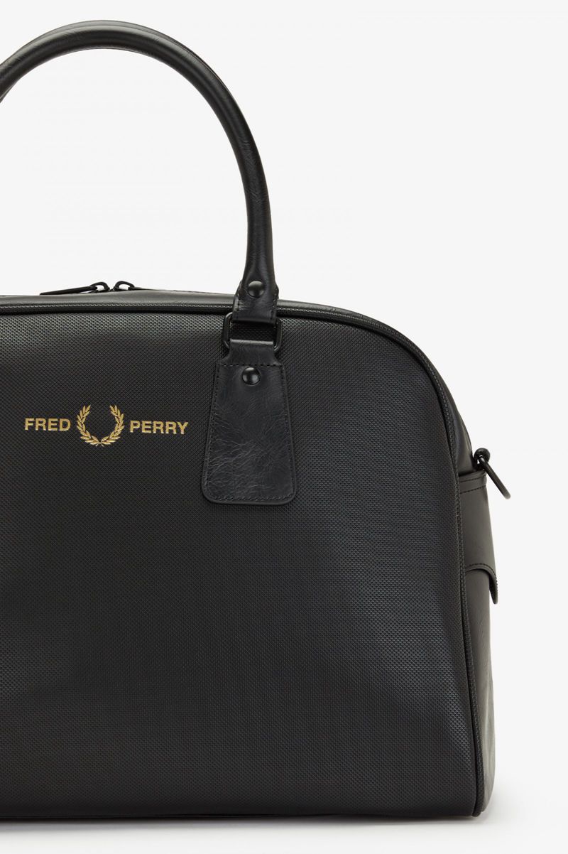 Men's Fred Perry Piqué Textured Grip Bags Black | 8509146-QU