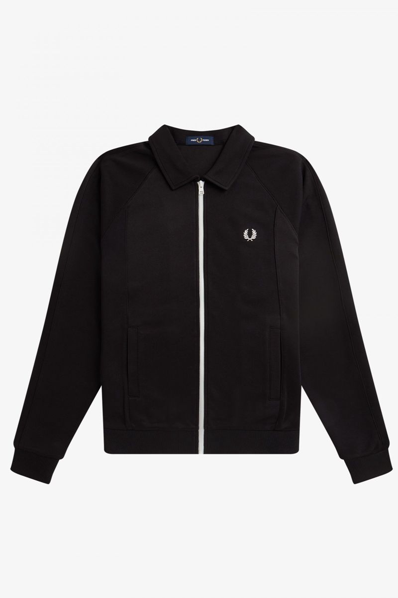 Men's Fred Perry Reverse Panel Track Jackets Black | 8721653-VE