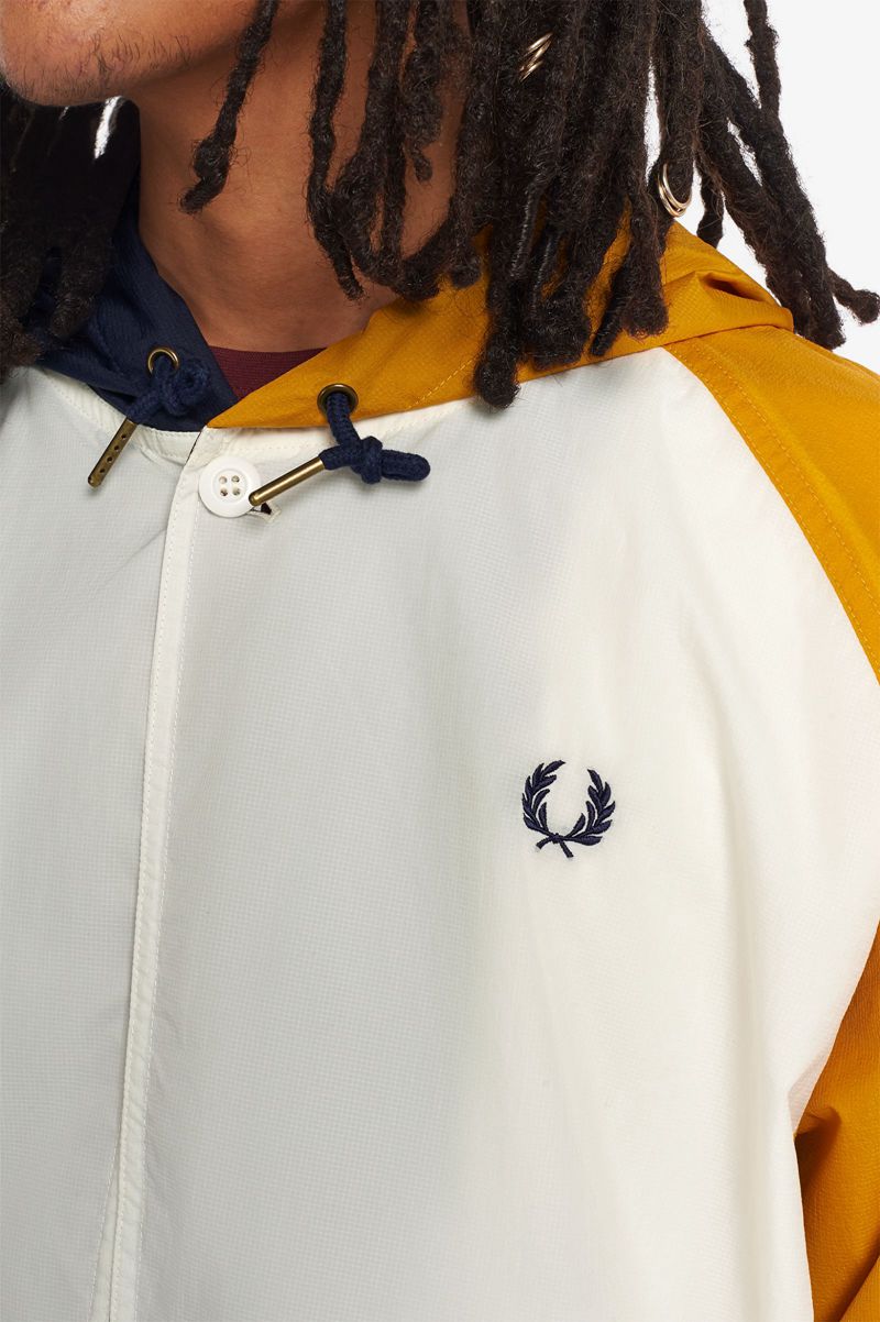 Men's Fred Perry Ripstop Windbreaker Jackets White | 5791603-TG