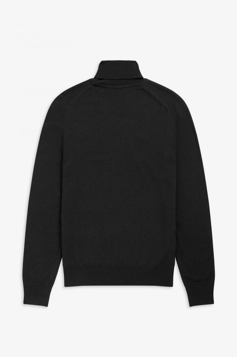 Men's Fred Perry Roll Neck Jumper Knitwear Black | 4162305-WH