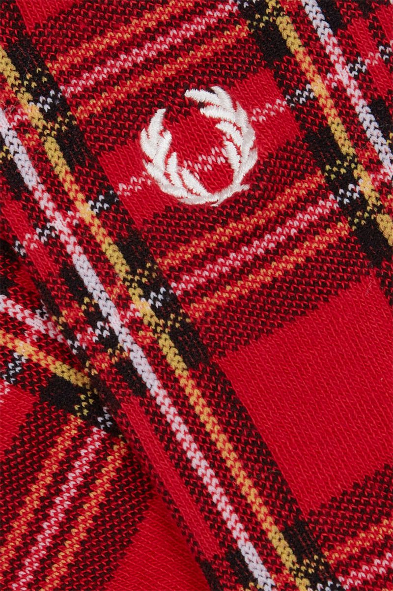 Men's Fred Perry Royal Stewart Tartan Socks Red | 3986710-HG