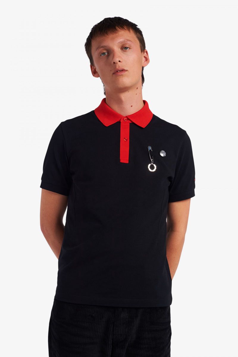 Men\'s Fred Perry SM1944 Polo Shirts Black | 3526408-VU