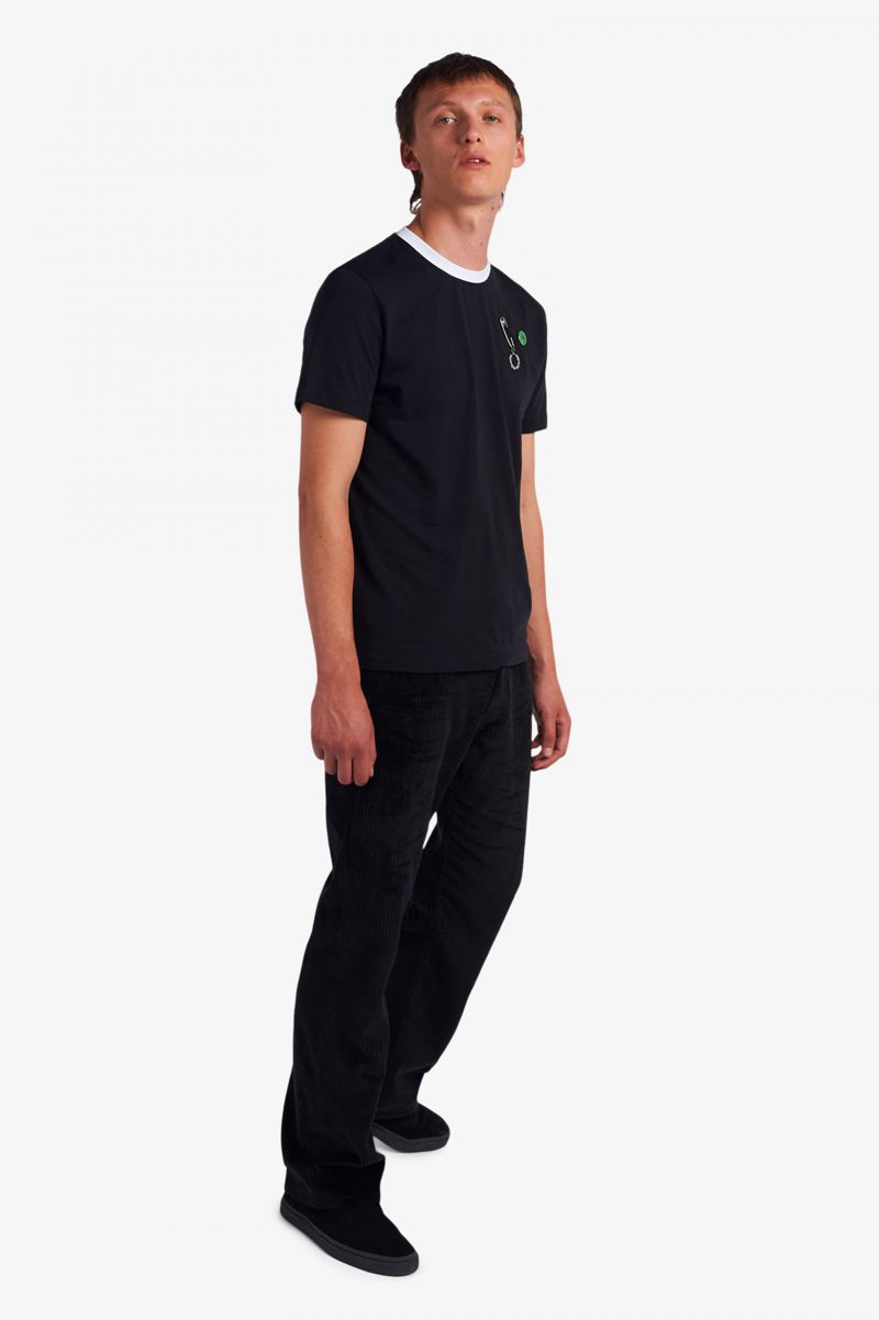 Men's Fred Perry SM1949 T-Shirts Black | 4712865-WA