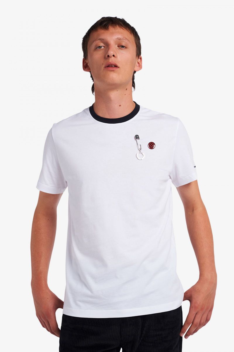 Men\'s Fred Perry SM1949 T-Shirts White | 0239645-XA