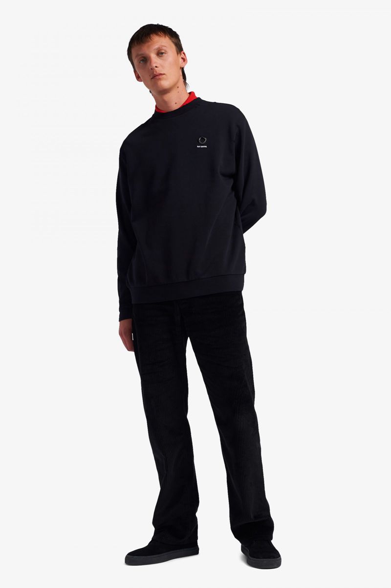 Men's Fred Perry SM1952 Sweatshirts Black | 0749832-JV