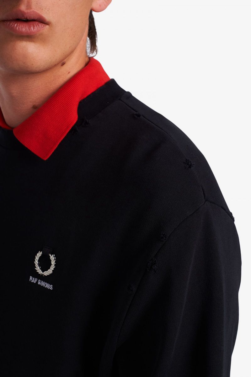 Men's Fred Perry SM1952 Sweatshirts Black | 0749832-JV