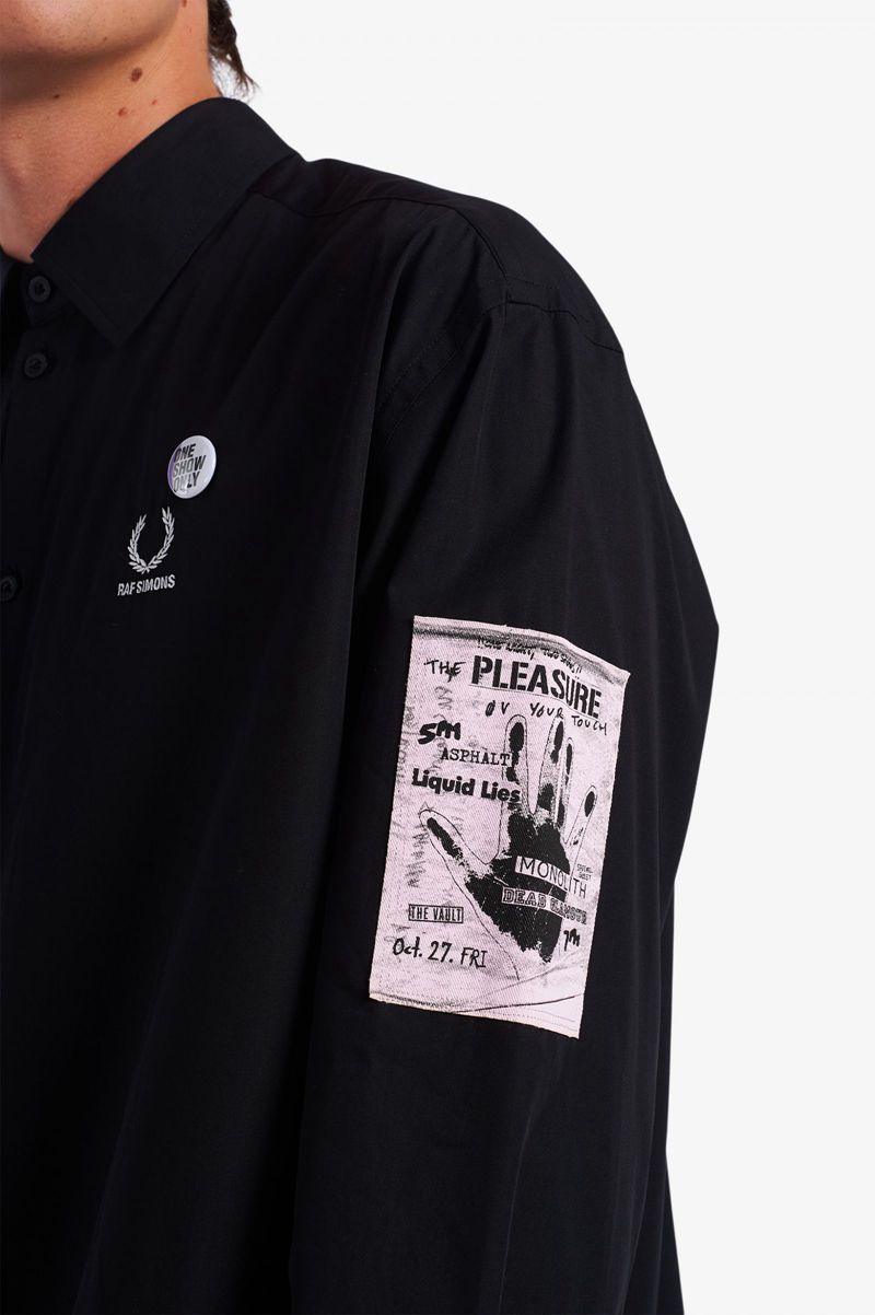 Men's Fred Perry SM1955 Shirts Black | 6073249-MX