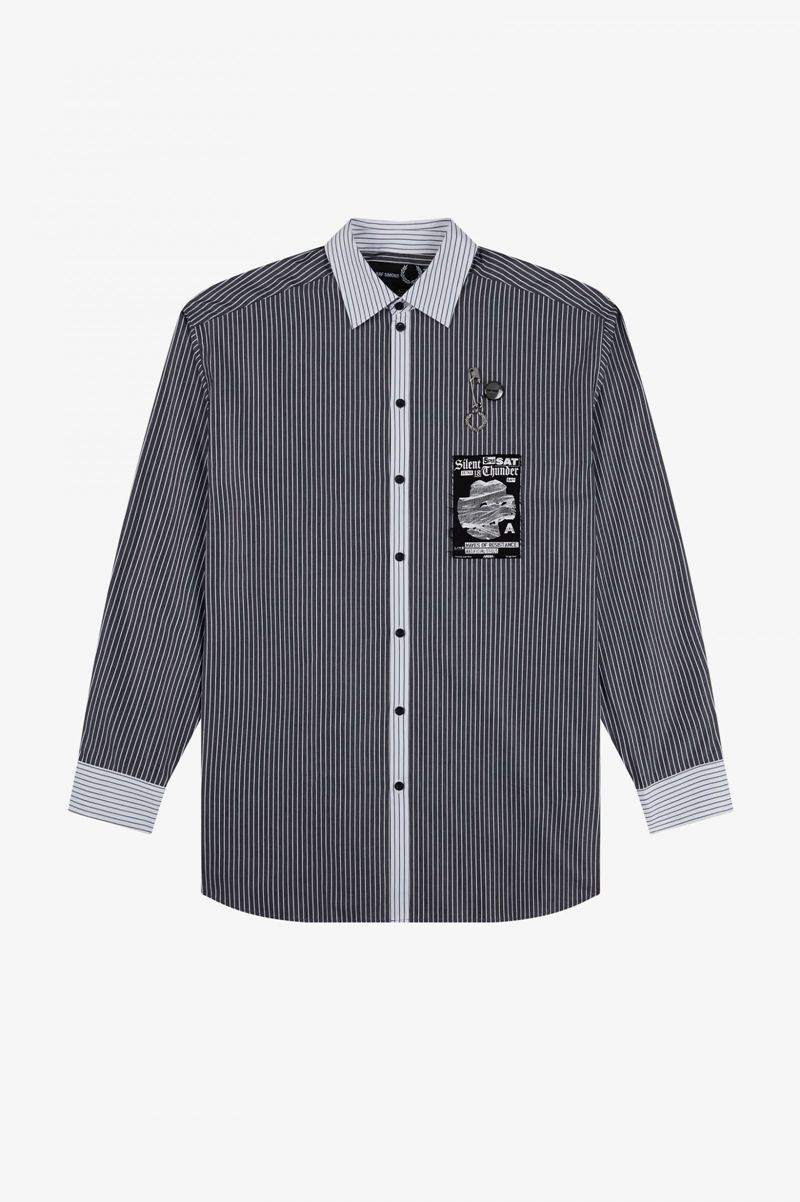 Men's Fred Perry SM1957 Shirts Black | 6897324-KF