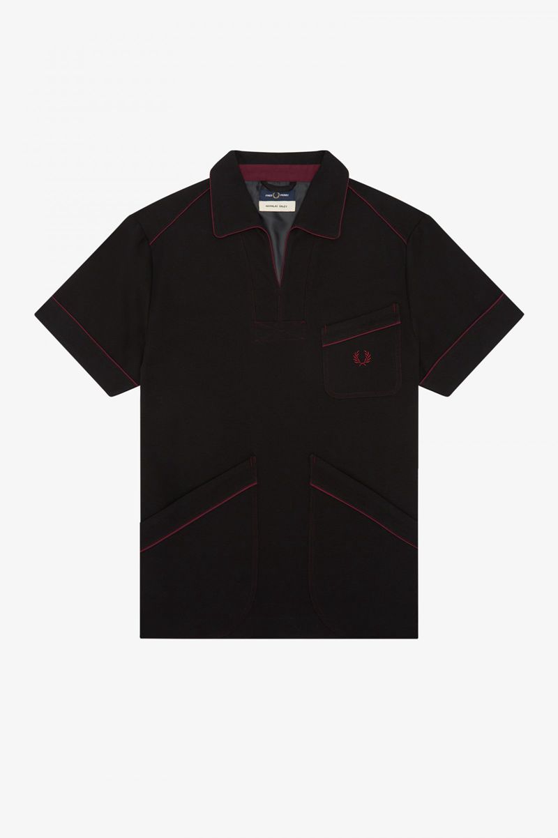 Men's Fred Perry SM3033 Shirts Black | 4238769-NH