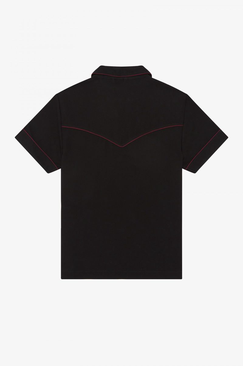 Men's Fred Perry SM3033 Shirts Black | 4238769-NH