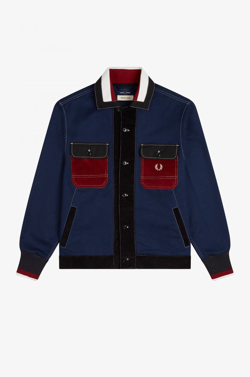 Men's Fred Perry SM3035 Jackets Light Navy | 6095784-ZS