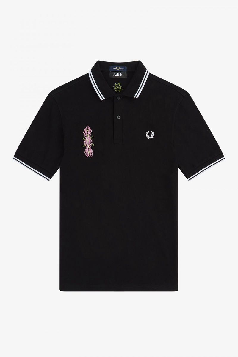 Men's Fred Perry SM3180 Polo Shirts Black | 1237968-AM