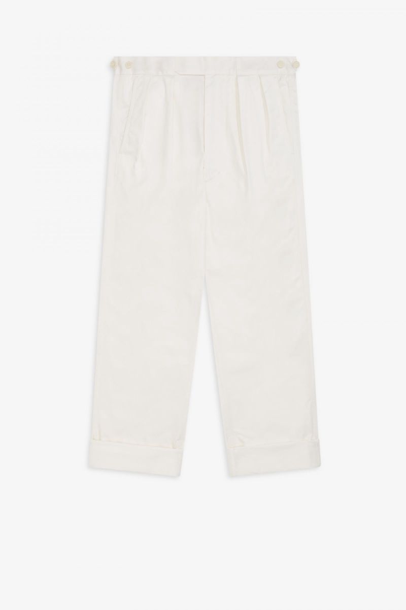 Men's Fred Perry ST6002 Pants White | 3295108-DE