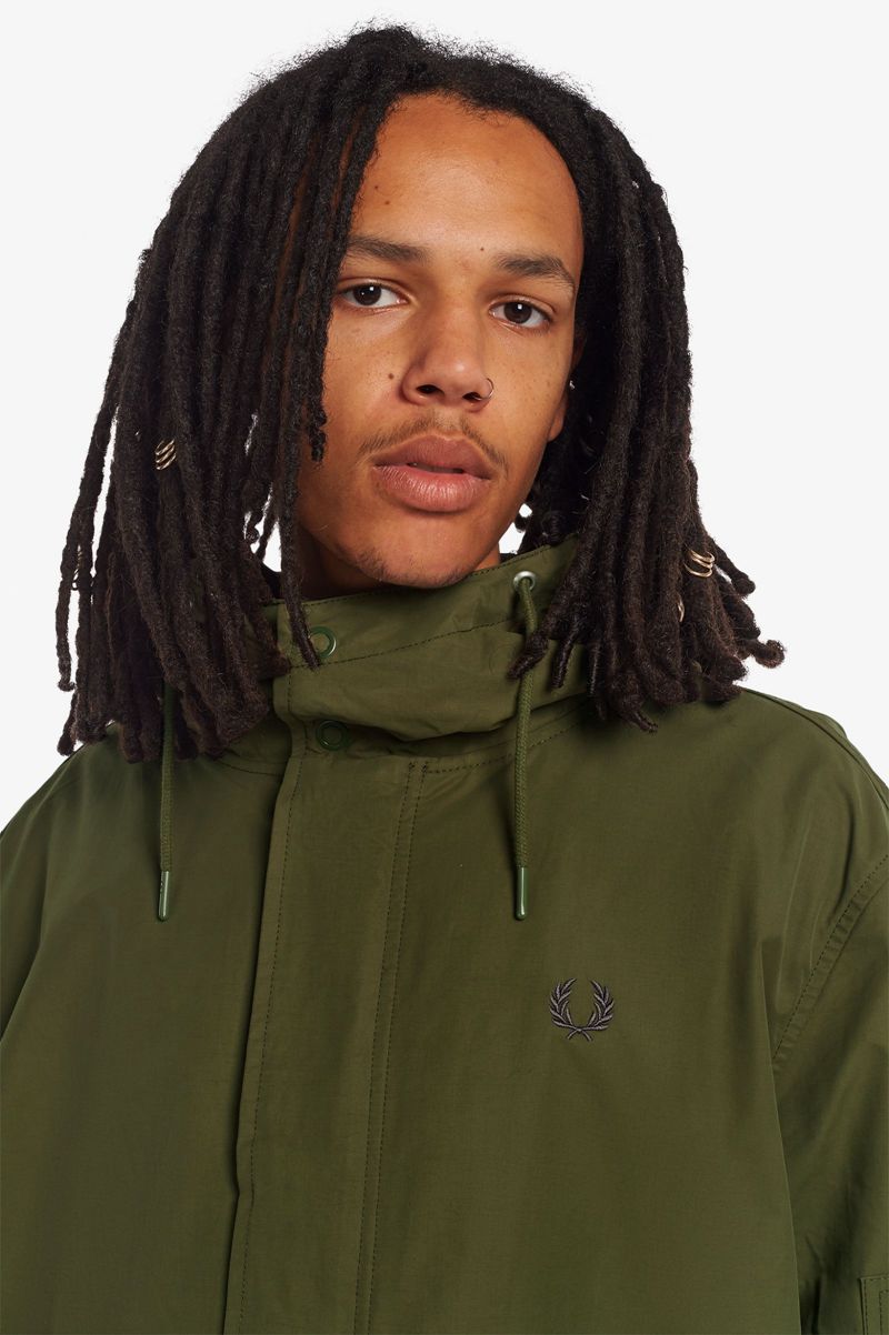 Men's Fred Perry Shell Parka Jackets Green | 8042753-JF