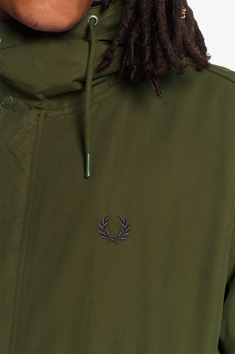 Men's Fred Perry Shell Parka Jackets Green | 8042753-JF