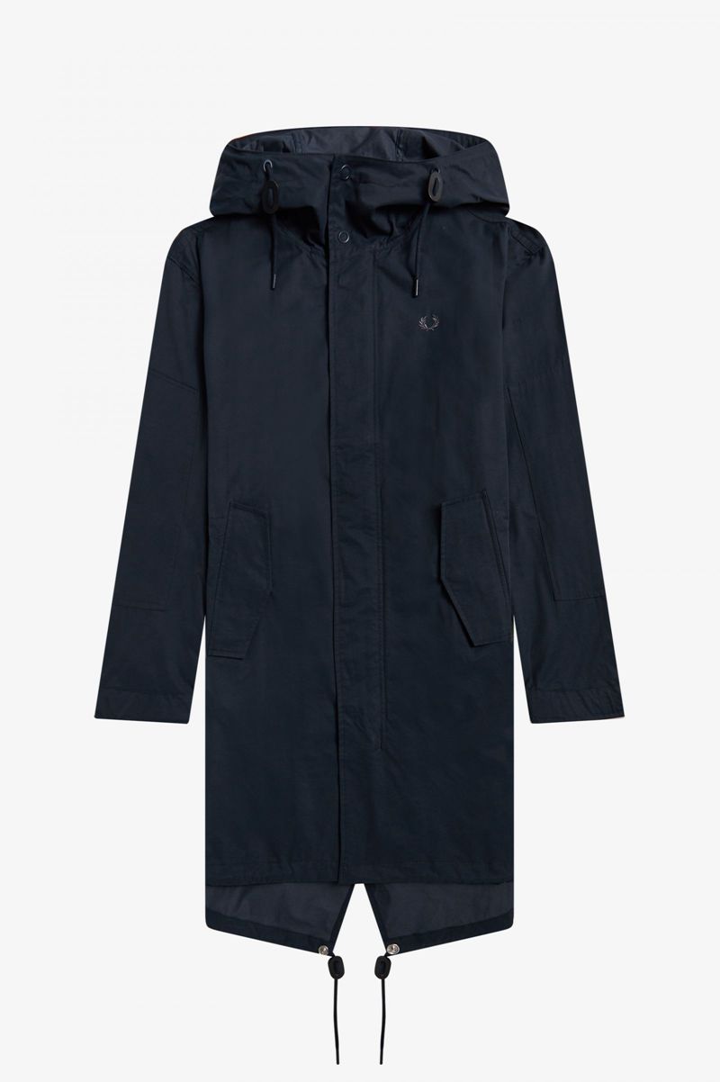 Men's Fred Perry Shell Parka Jackets Navy | 8147230-MA