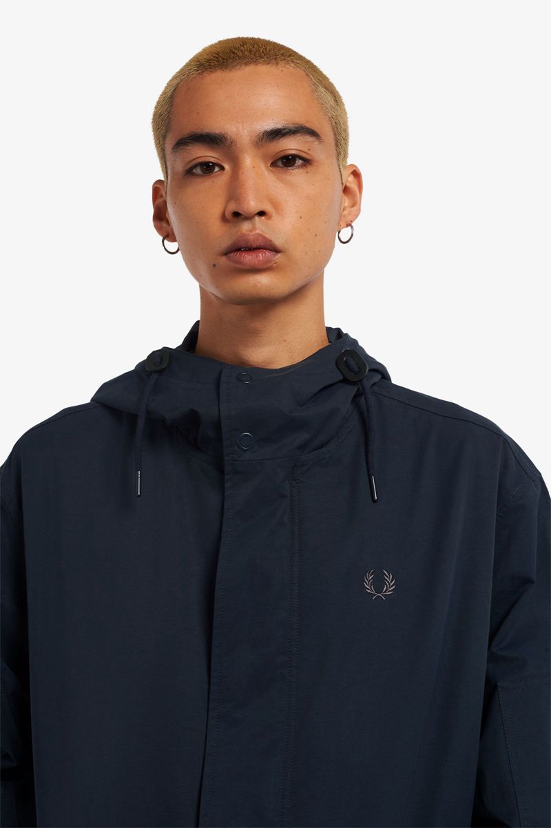 Men's Fred Perry Shell Parka Jackets Navy | 8147230-MA