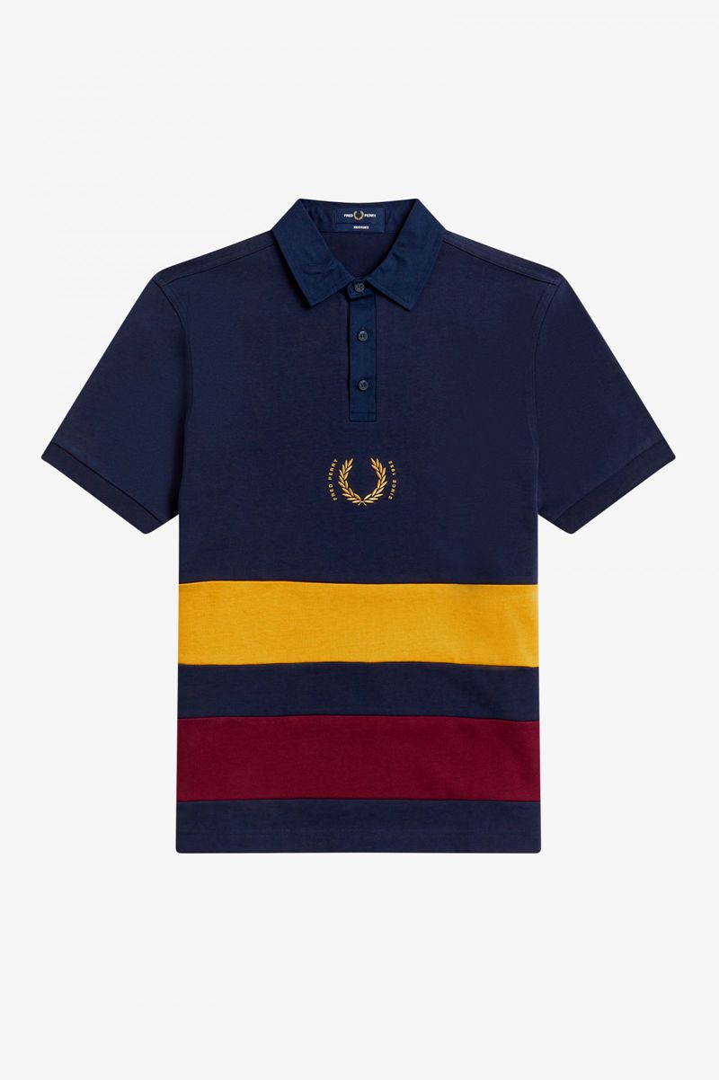 Men's Fred Perry Short Sleeve Rugby Shirts Dark Grey | 3798401-UV