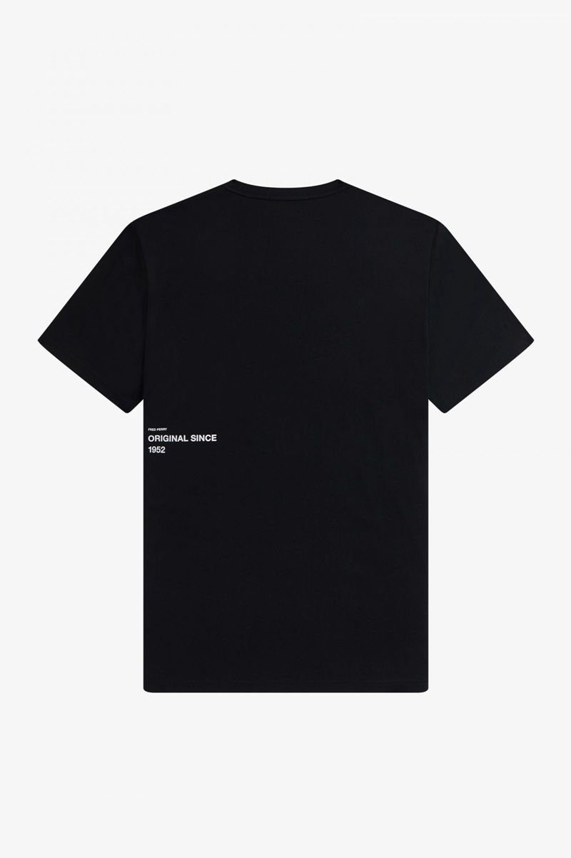 Men's Fred Perry Sound Wave Graphic T-Shirts Black | 5723410-VN