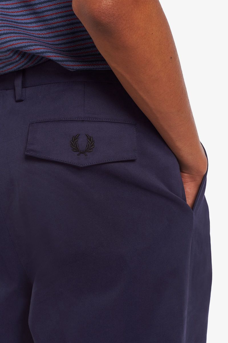 Men's Fred Perry T3805 Pants Navy | 2751903-EI