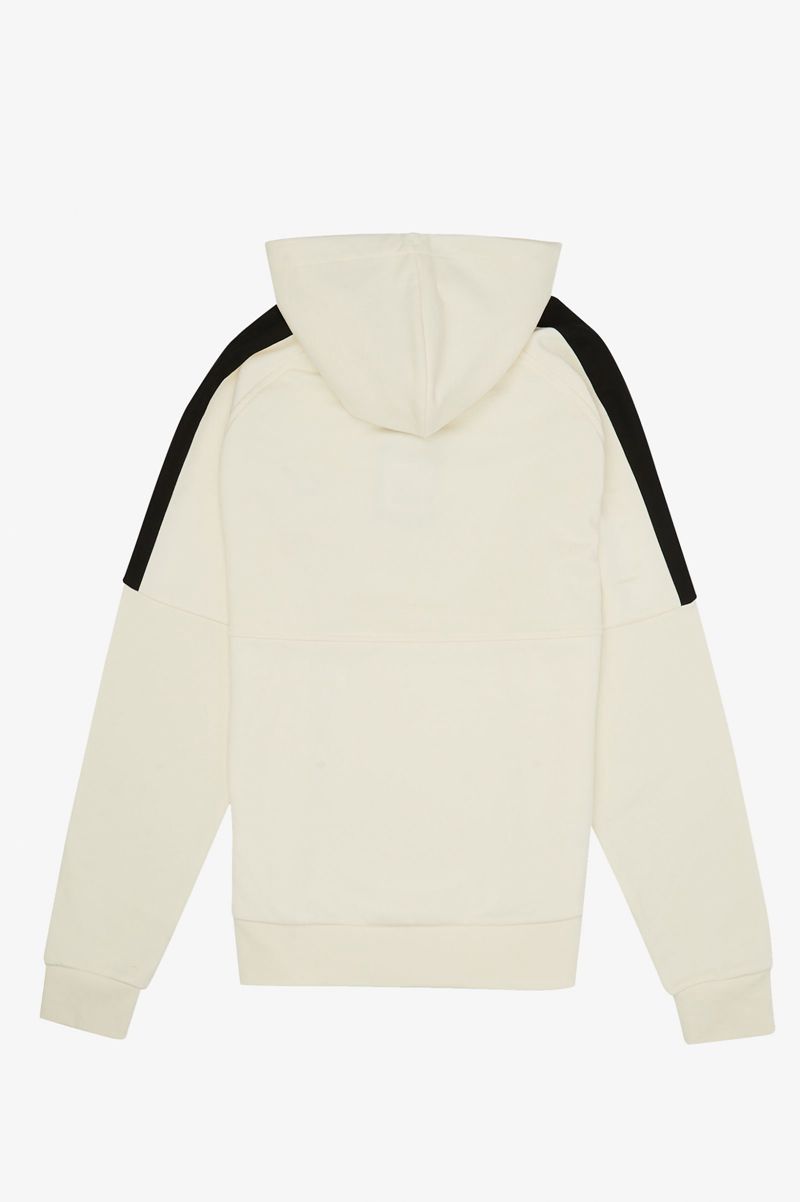 Men's Fred Perry Taped Hooded Sweatshirts White | 7480926-GM