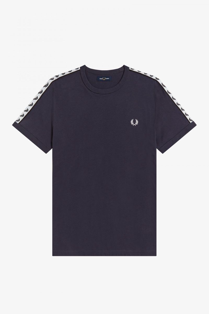 Men's Fred Perry Taped Ringer T-Shirts Deep Grey | 4502639-ZB