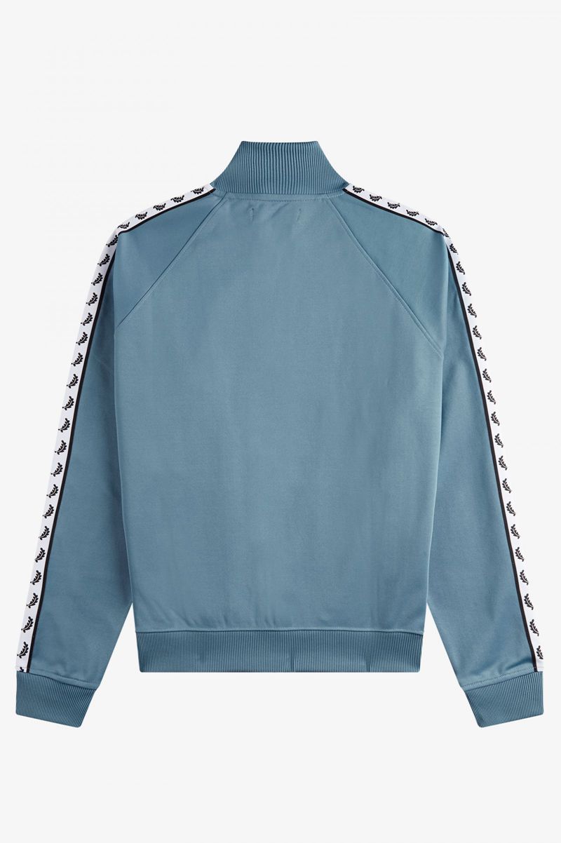 Men's Fred Perry Taped Track Jackets Grey Blue | 7612359-CH