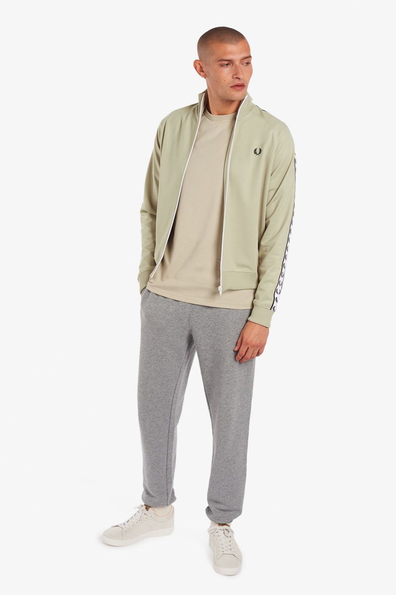 Men's Fred Perry Taped Track Jackets White | 7143065-AT