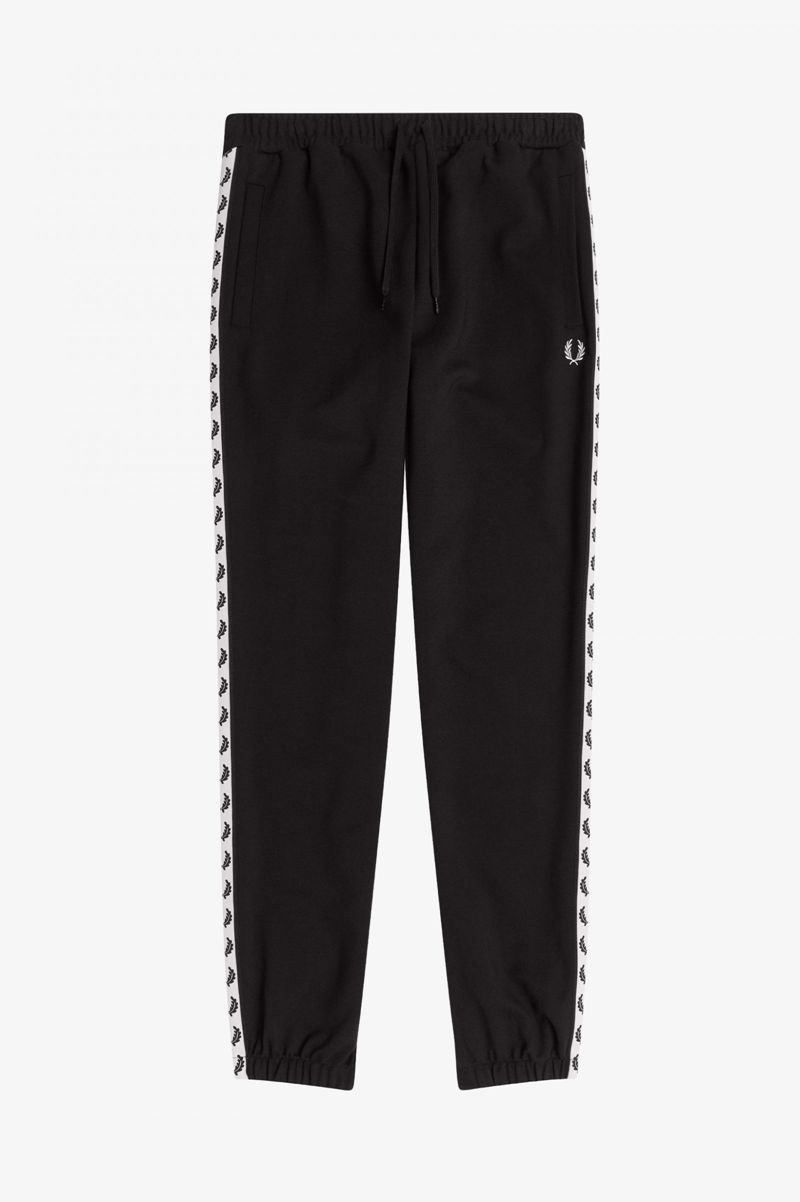 Men's Fred Perry Taped Track Pants Black | 1873469-BD