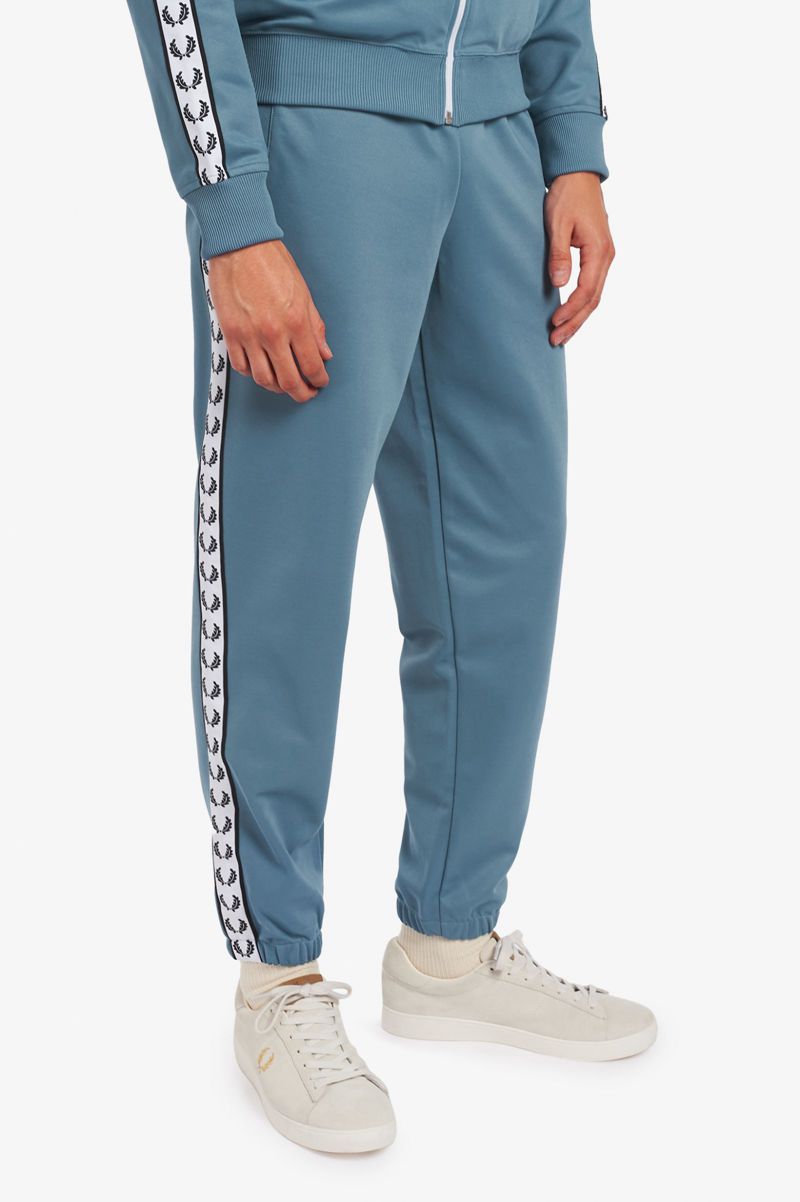 Men\'s Fred Perry Taped Track Pants Grey Blue | 4798210-FB