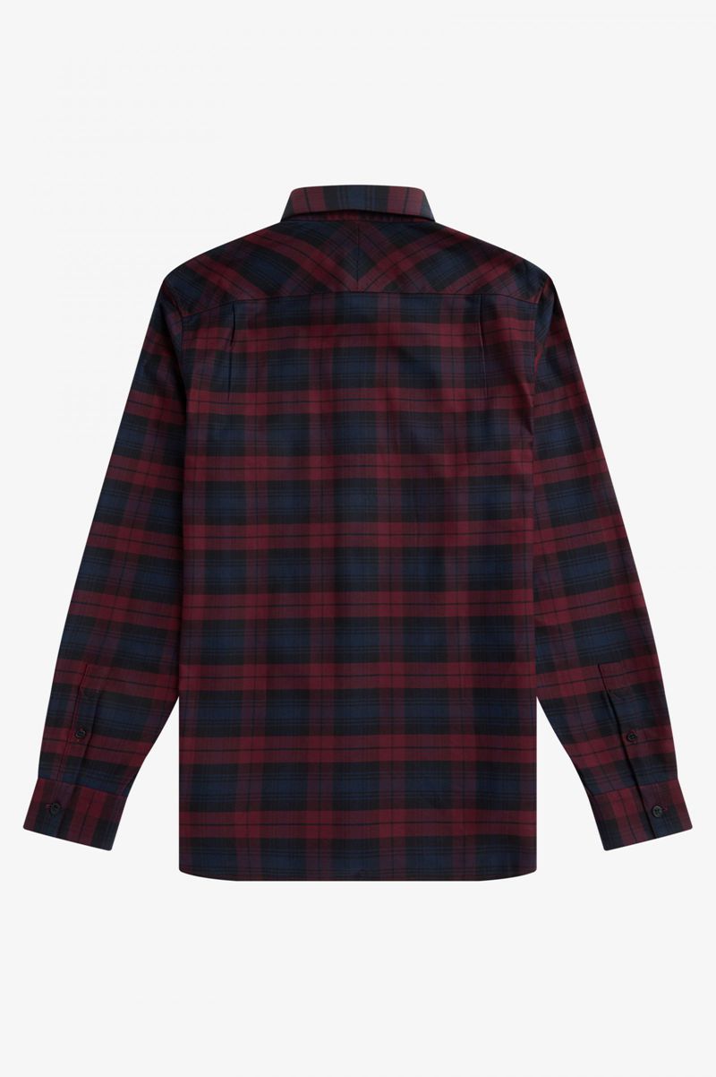 Men's Fred Perry Tartan Twill Shirts Red | 2571836-TA