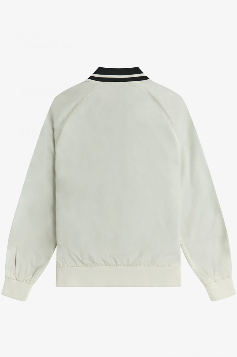 Men's Fred Perry Tennis Bomber Jackets White | 8942631-FL