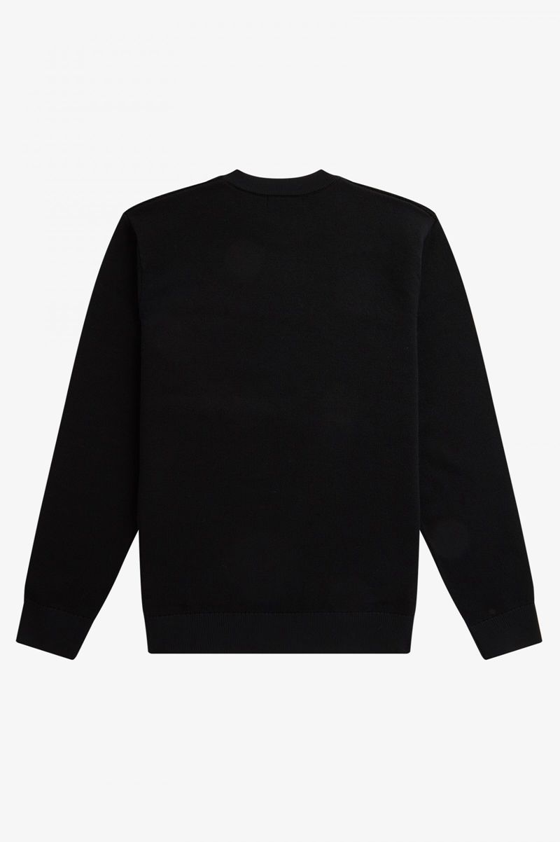 Men's Fred Perry Textured Merino Jumper Knitwear Black | 5209716-WT