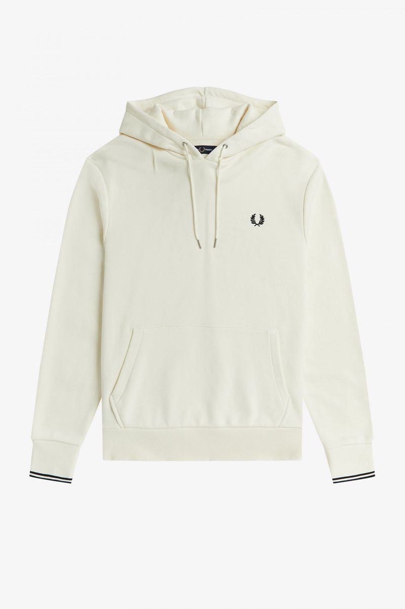 Men's Fred Perry Tipped Hooded Sweatshirts White | 0752619-XZ