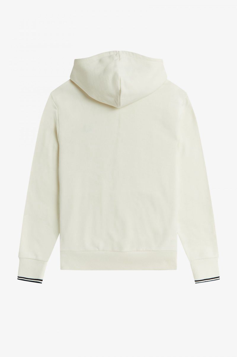 Men's Fred Perry Tipped Hooded Sweatshirts White | 0752619-XZ