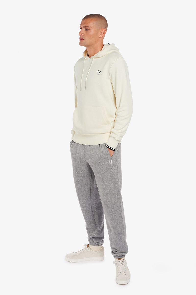 Men's Fred Perry Tipped Hooded Sweatshirts White | 0752619-XZ