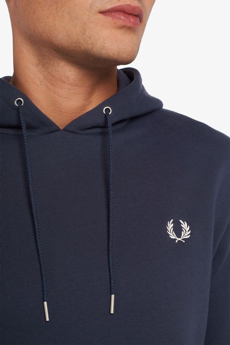 Men's Fred Perry Tipped Hooded Sweatshirts Deep Grey | 3297806-XN