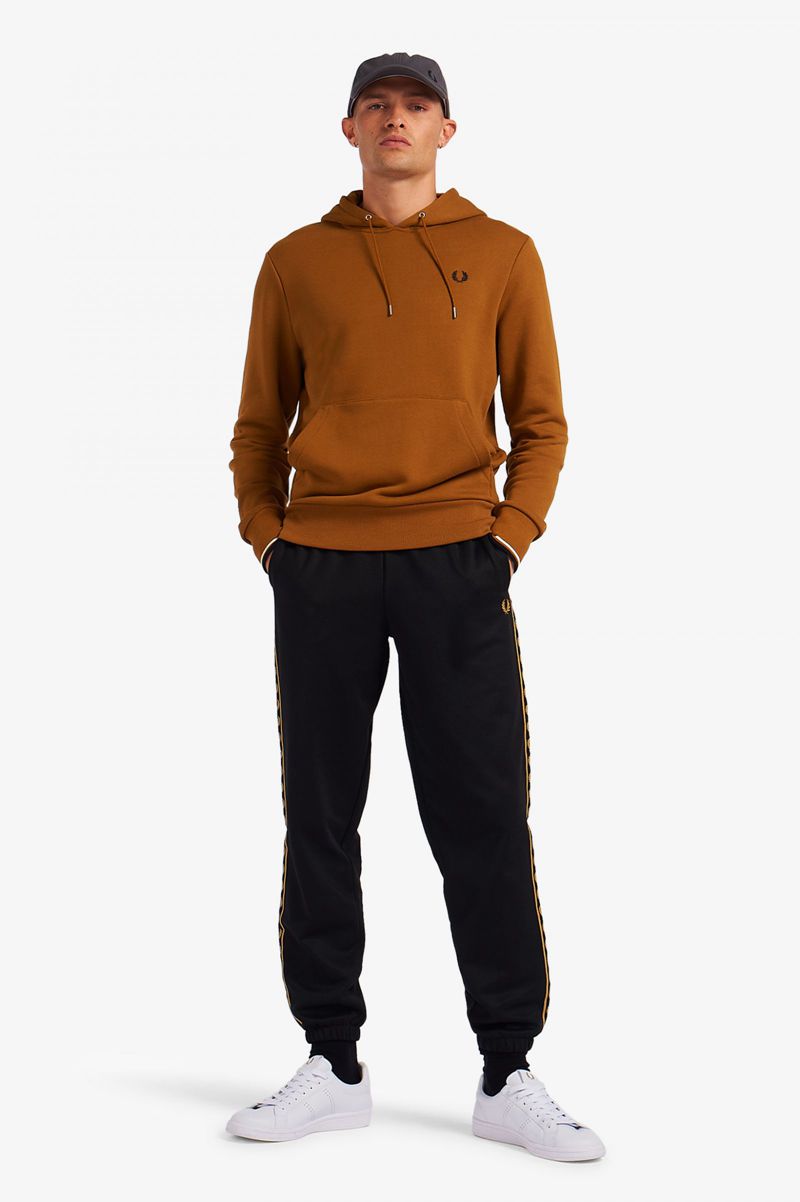 Men's Fred Perry Tipped Hooded Sweatshirts Camel | 4031825-IW