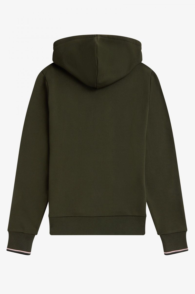 Men's Fred Perry Tipped Hooded Sweatshirts Green | 6570389-XJ